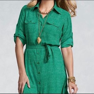 Cabi green shirt dress
